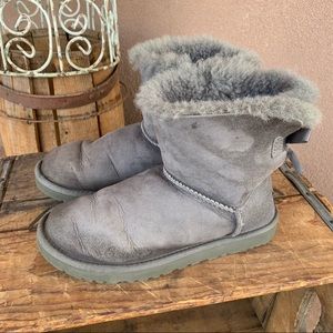 UGG Mini Bailey Bow II Gray Boots
